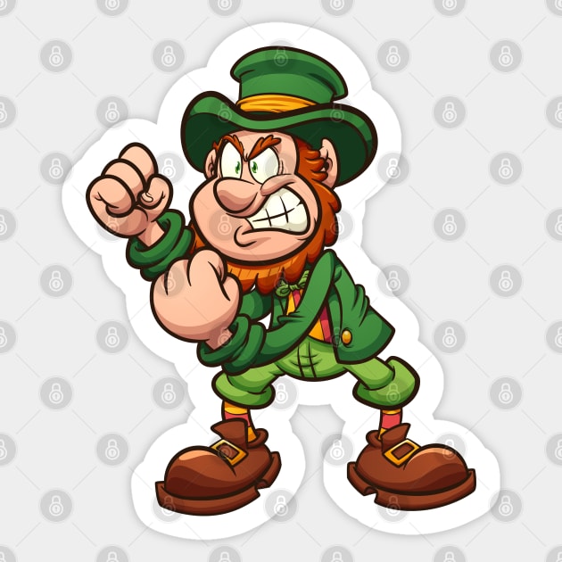 Angry Leprechaun Sticker by memoangeles